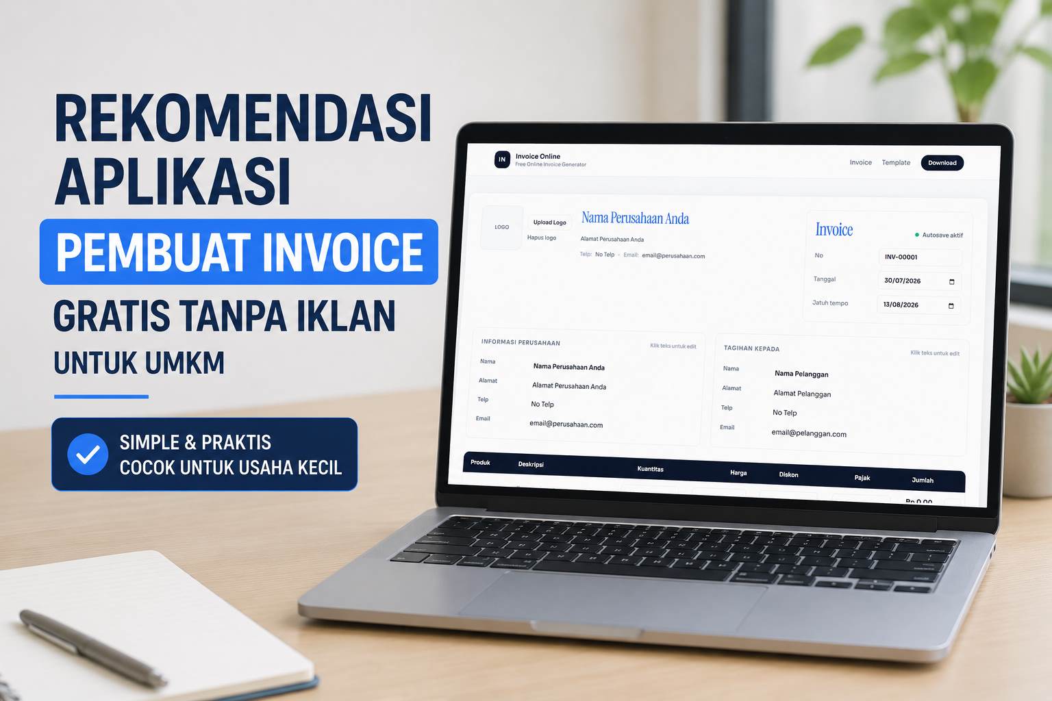 Rekomendasi Aplikasi Pembuat Invoice Gratis Tanpa Iklan untuk UMKM